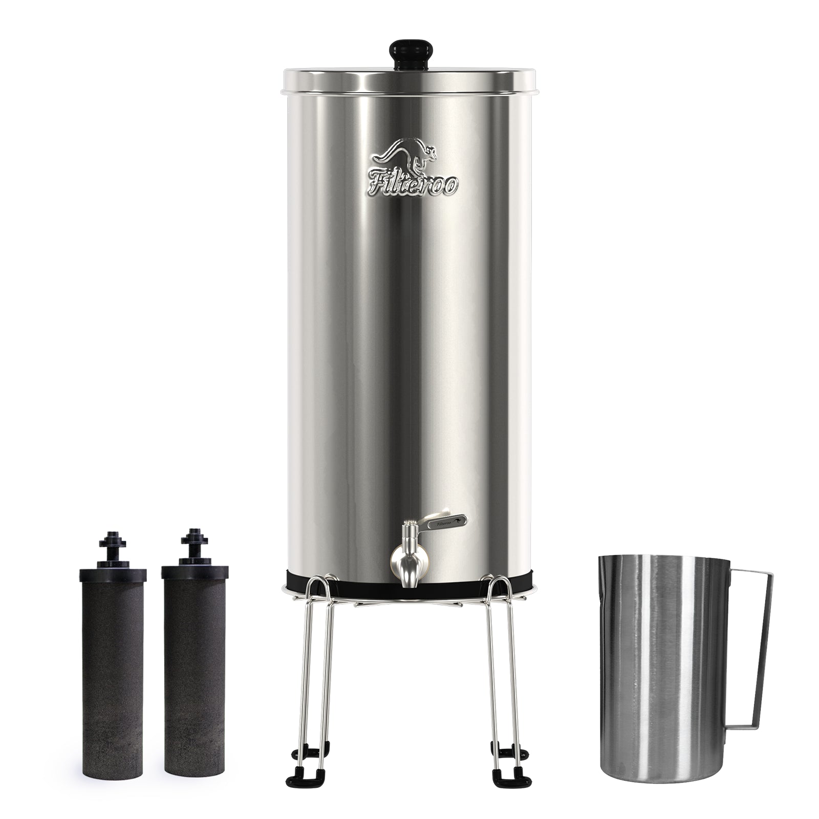 Filteroo® Superoo 12L, 16L, & 20L Stainless Steel Gravity Water Filter with OR without Fluoride Reduction