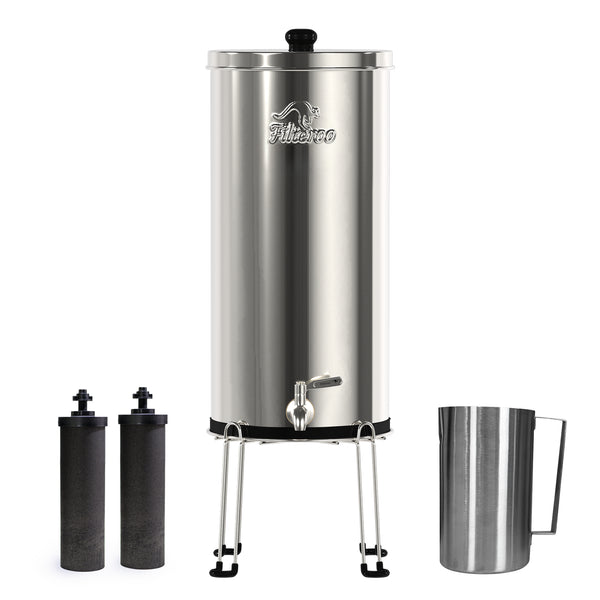 Filteroo® Superoo 12L, 16L, & 20L Stainless Steel Gravity Water Filter with OR without Fluoride Reduction