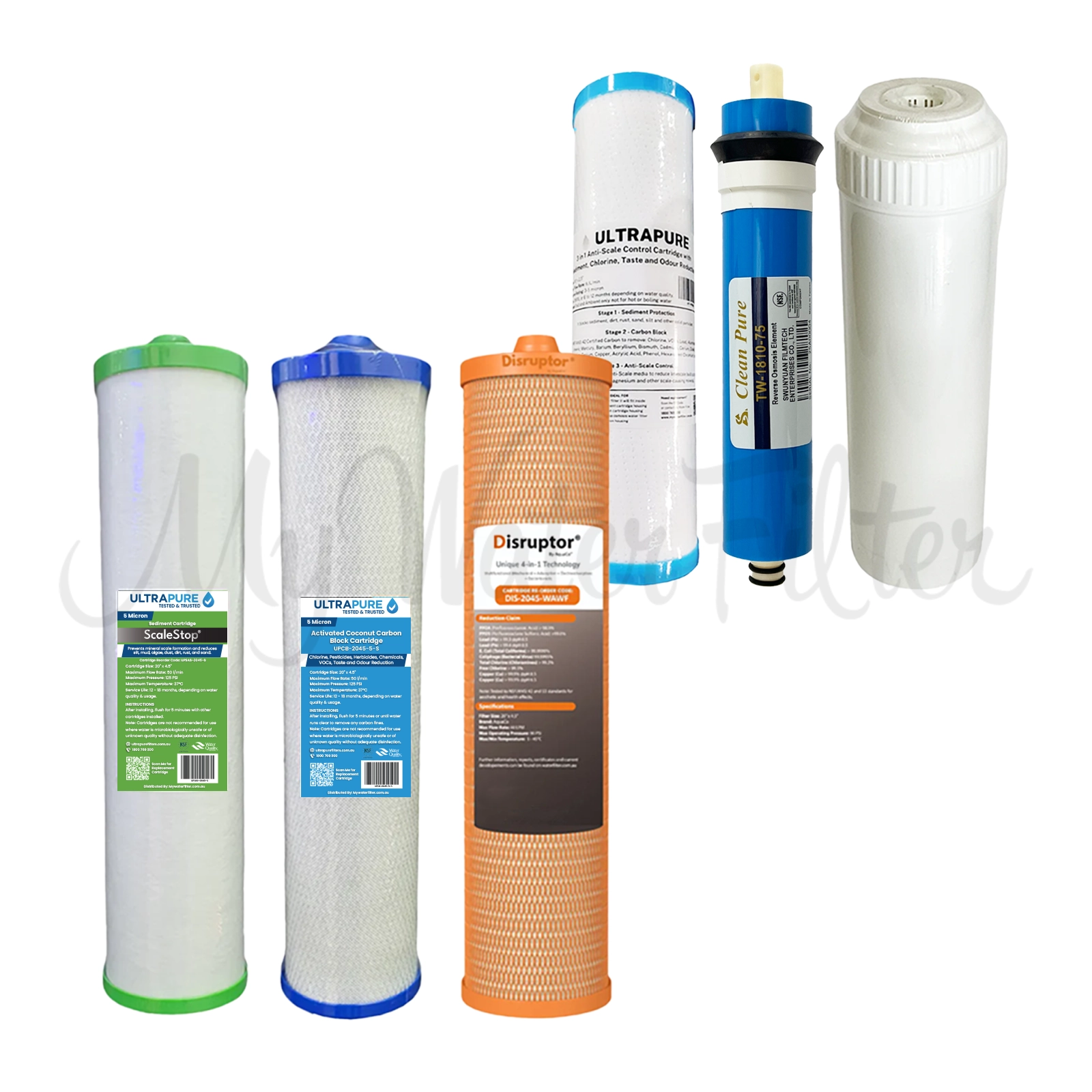 ULTRAPURE Home Filtration System with Super Seal Cartridges & Undersink Pure Drinking Water System Replacement Cartridge Pack with watermark