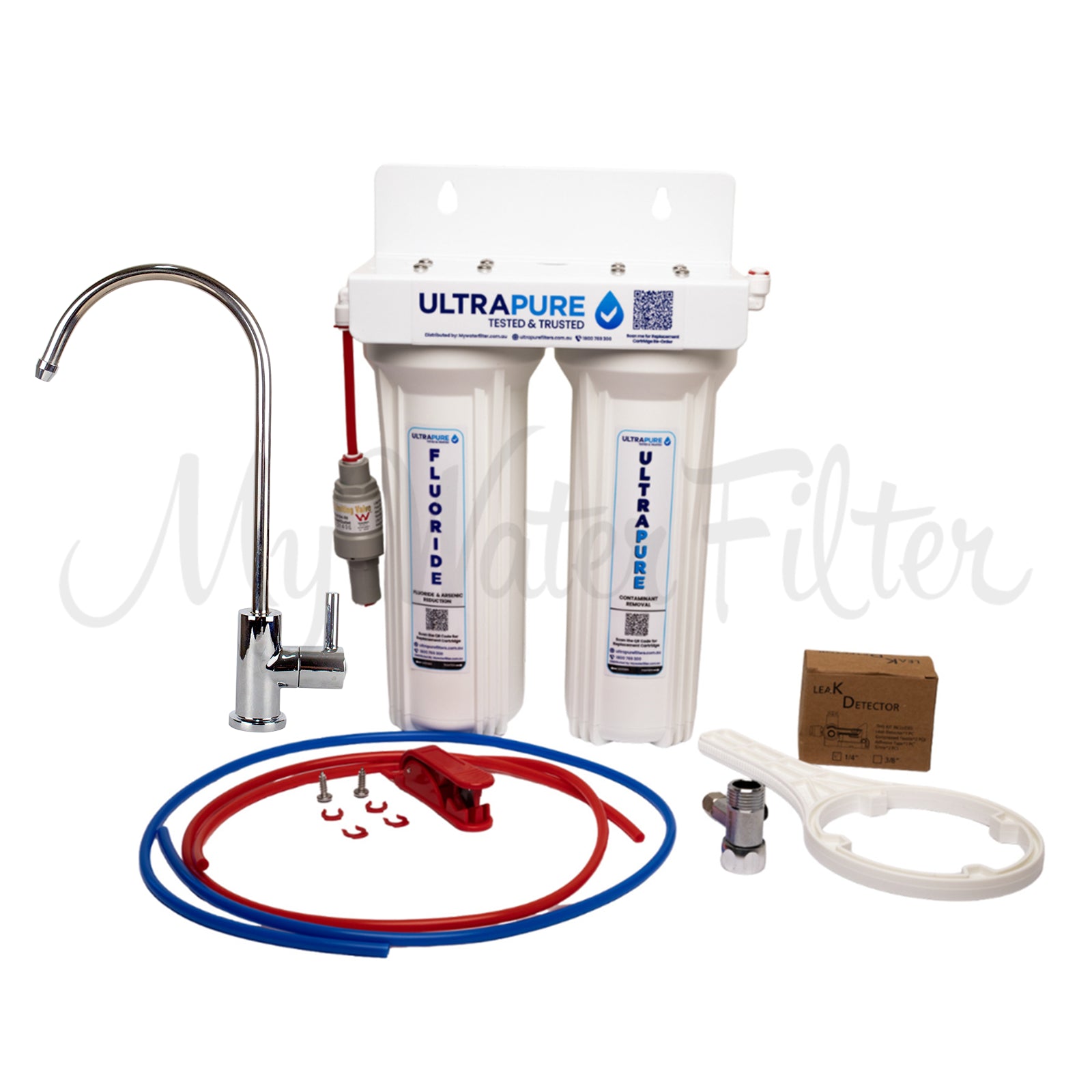 ULTRAPURE 10" Twin Under Sink Water Filter System with Fluoride Reduction with watermark