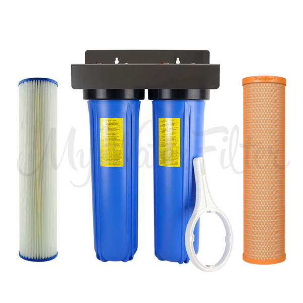 MWF 20" x 4.5" Twin Big Blue Whole House Rain Water Tank Water Filtration System