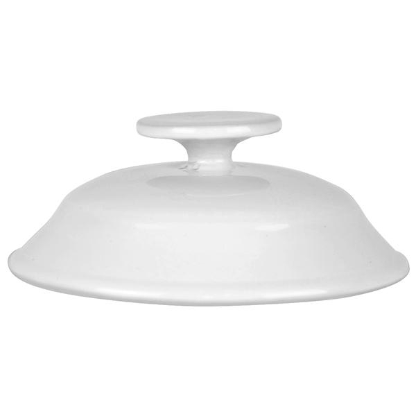 The Filteroo® Joey 12L Gravity Ceramic Water Filter with Fluoride Removal, featuring a white stoneware lid and round handle, presents an elegant design that complements any setting.