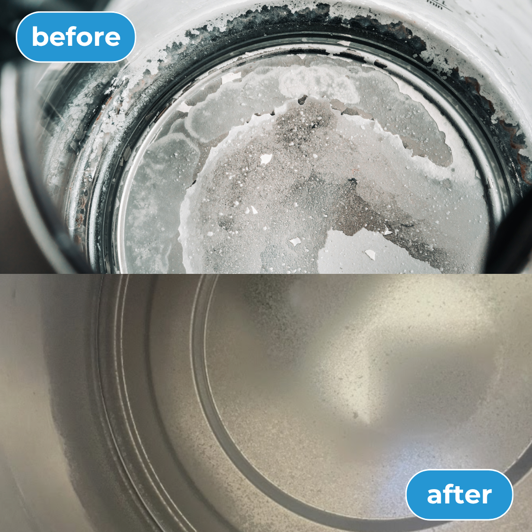 Kettle before and after treatment