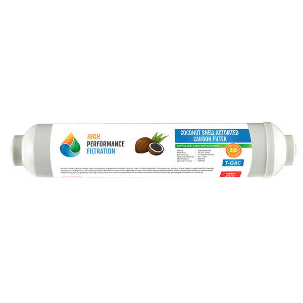 HPF 5 Coconut Shell Activated Carbon Filter in white background