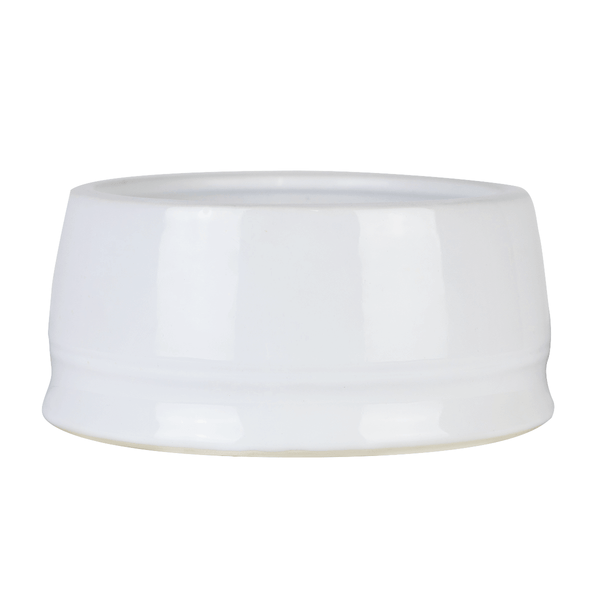 A white ceramic bowl with a subtly flared base is seen from the side against a plain background, echoing the design of the classic Filteroo® Joey 12L Gravity Ceramic Water Filter with Fluoride Removal by Filteroo.