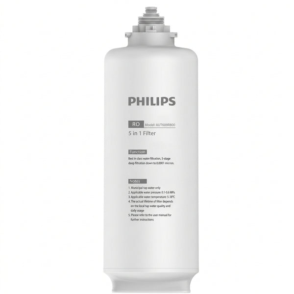 Philips AUT609R800 5-in-1 reverse osmosis replacement water filter cartridge.