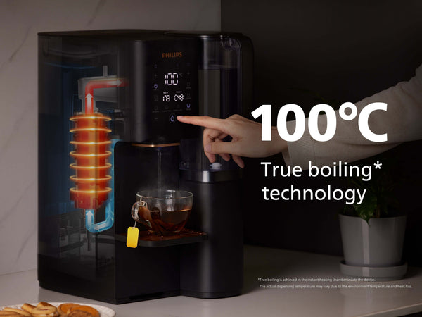 True boiling technology with Philips Aquaporin Reverse Osmosis Water Station with instant heating, model ADD6920BK/79.