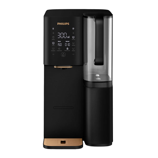 Philips Aquaporin Reverse Osmosis Water Station, black, model ADD6920BK/79, with digital display and integrated tank.
