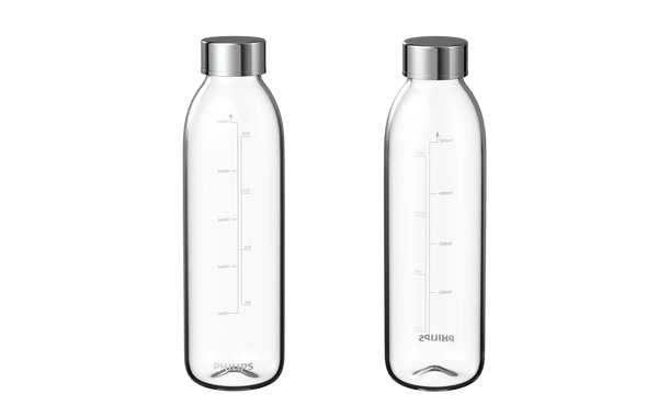 two glass bottles