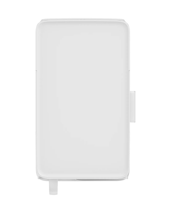Top-down view of the white Philips water station showing the flat lid and a side handle.