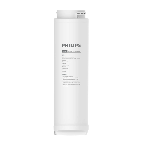 Front view of the Philips AUT620R800 800 GPD reverse osmosis membrane.