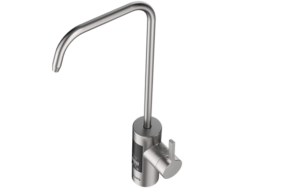 Close-up view of the tap for the Philips AUT8990 fast flow reverse osmosis system.