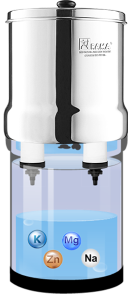 RAMA GRAVITY Water Filter with 2 RAMA Carbon Cartridges