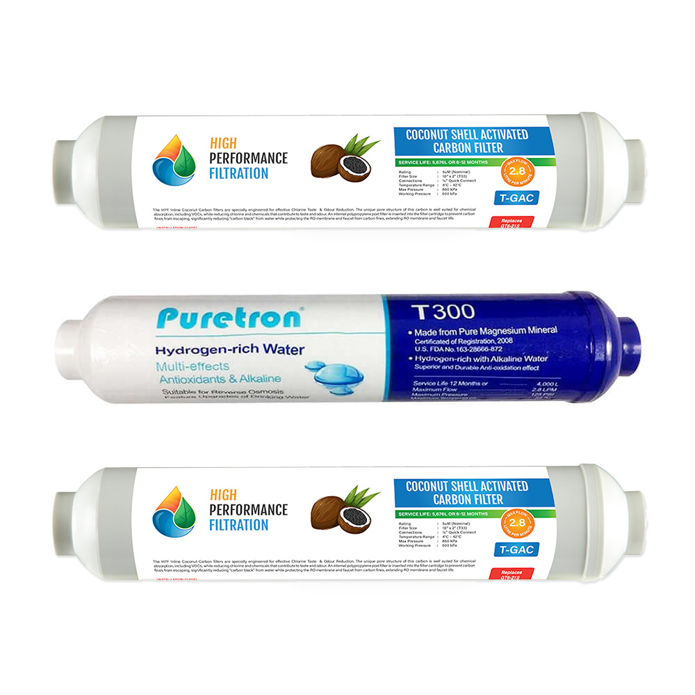 Replacement Cartridge Pack for 6 Stage Portable Reverse Osmosis Water Filter System with Alkalising Filter