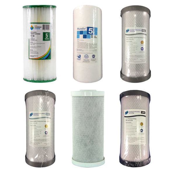 Replacement Cartridge Pack for HPF 10" x 4.5" Single Stage Big Blue Whole House Water Filter System
