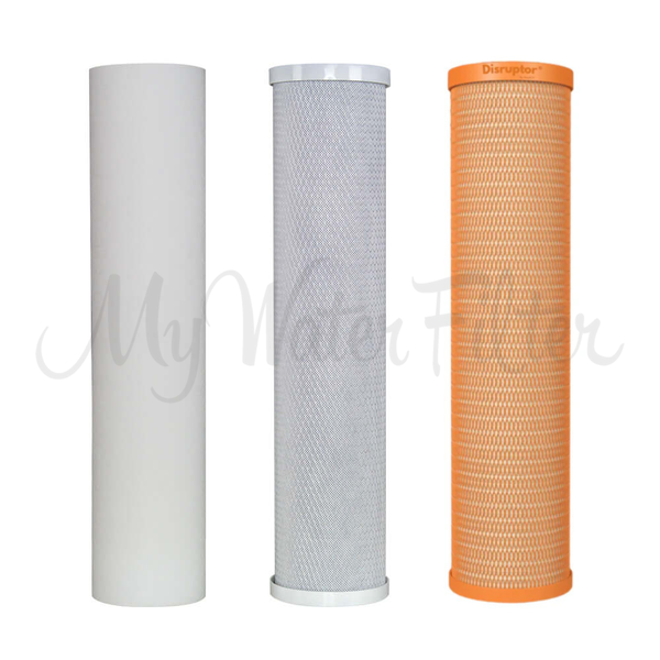 Replacement Cartridge Pack for MWF 20" x 4.5" Triple Big Blue Whole House Water Filter System with Disruptor with watermark