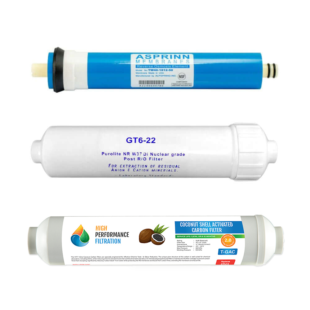 Replacement Cartridge Pack for Reverse Osmosis Aquarium Water Filter System