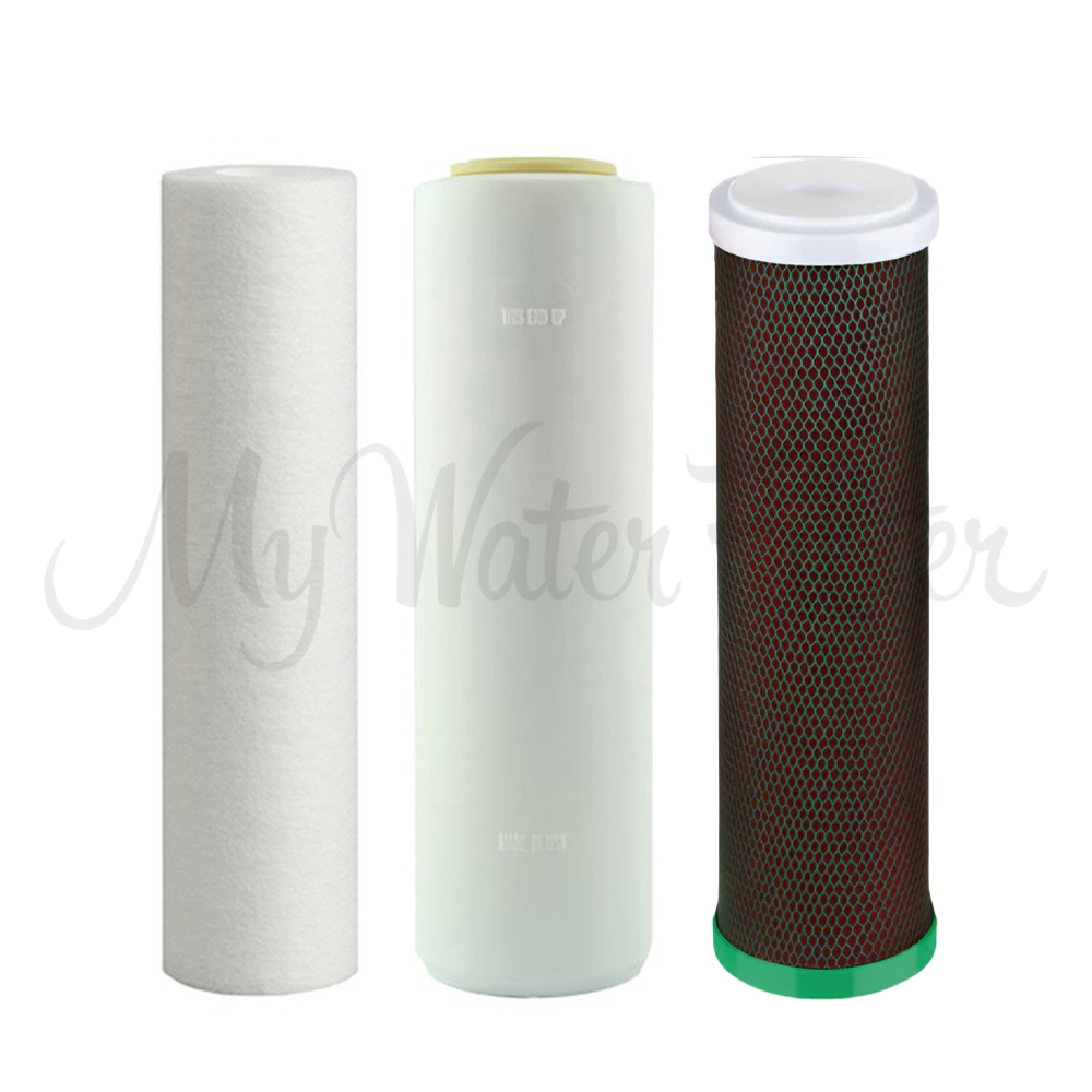 Replacement Cartridge Pack for ULTRAPURE Aragon 10" Triple Under Sink - Benchtop Water Filter with Fluoride Removal & Sediment Protection with watermark