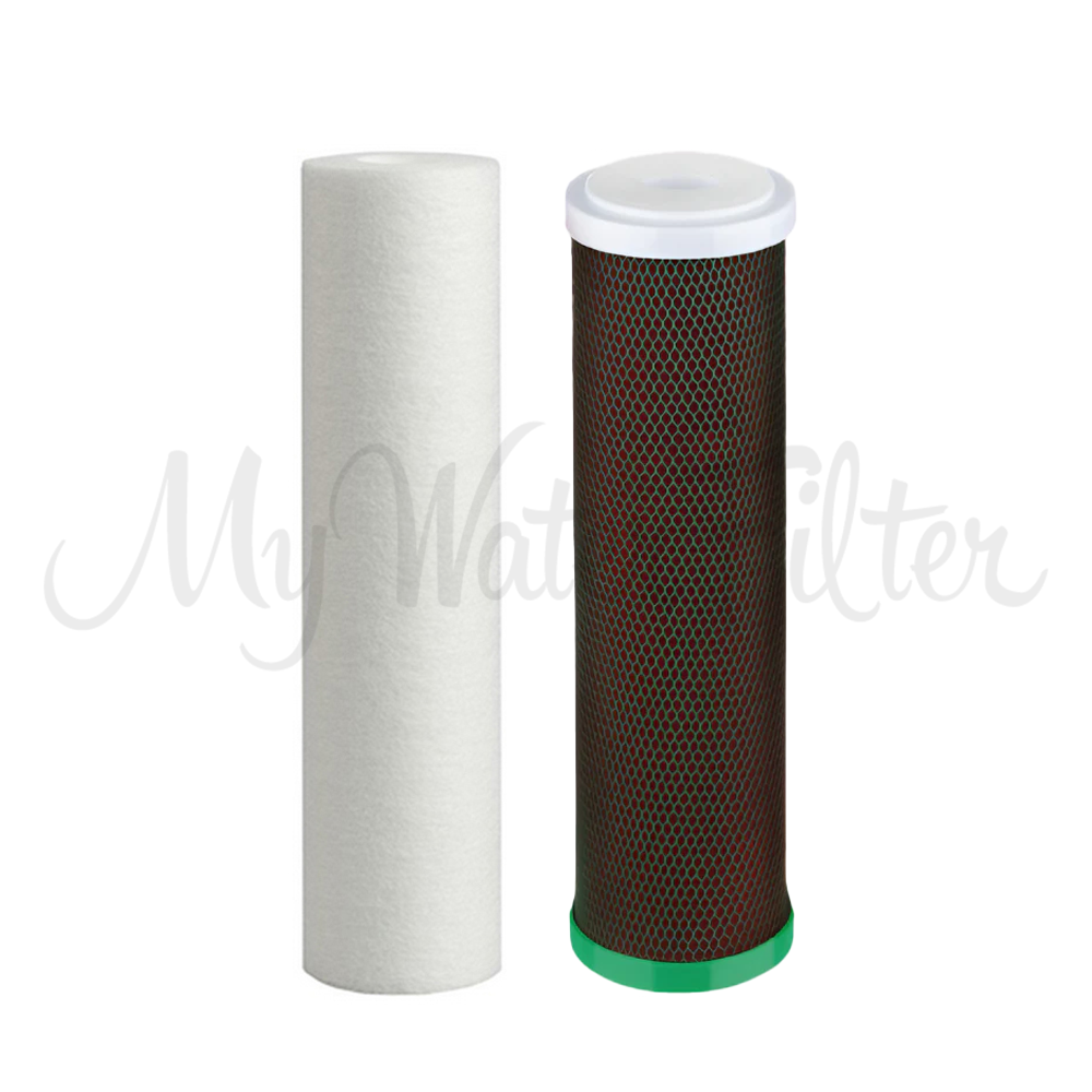 Replacement Cartridge Pack for ULTRAPURE Aragon 10" Twin Under Sink/Benchtop Water Filter with Sediment Protection with watermark