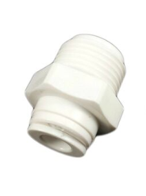 Hexagonal white plastic connector fitting: 
