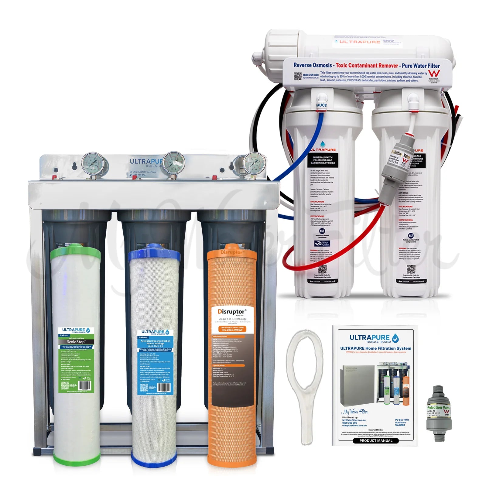 ULTRAPURE Home Filtration System with Super Seal Cartridges & Undersink Pure Drinking Water System watermarked