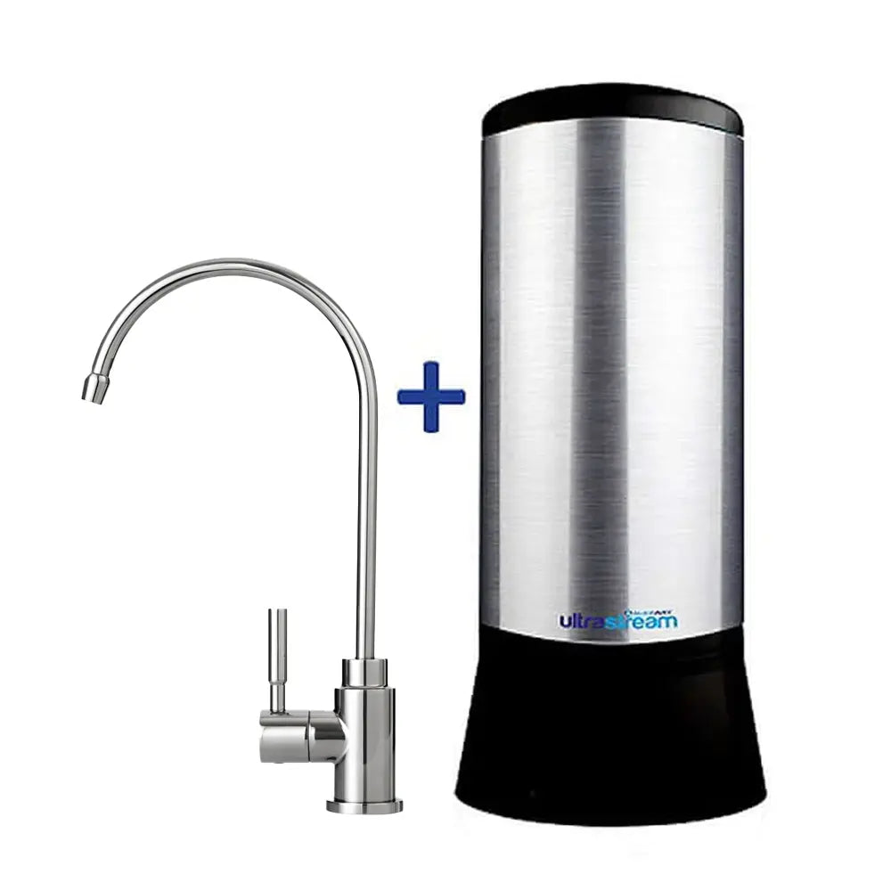 UltraStream Hydrogen Rich Ioniser Water Filter System with Under Sink Kit in white background