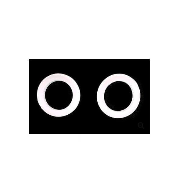 Two O-rings designed for Imported UV Lamp and Under Sink Ultraviolet Light System shown on a black background.