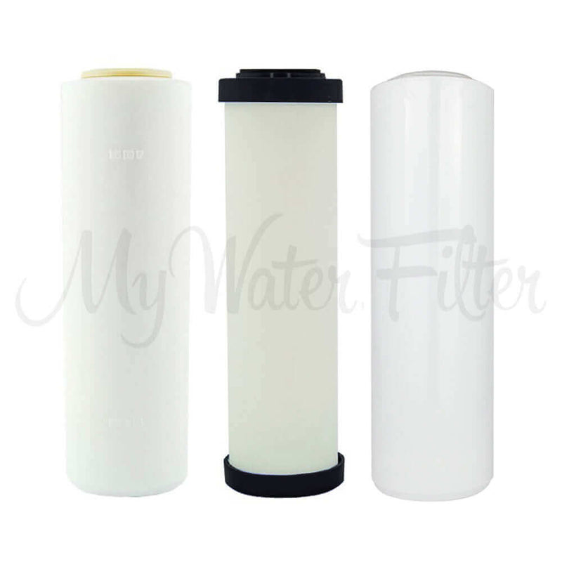 Replacement Cartridge Pack for Doulton Ultracarb 0.5 Micron 10" Triple Benchtop-Under Sink City Water Filter with Fluoride Removal & Alkaline