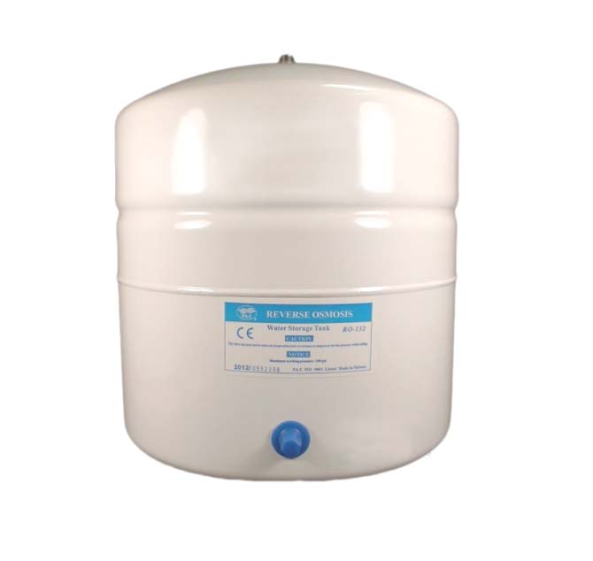 12 Litre Water Storage Pressure designed for reverse osmosis water filter systems, featuring a spout and a blue label.