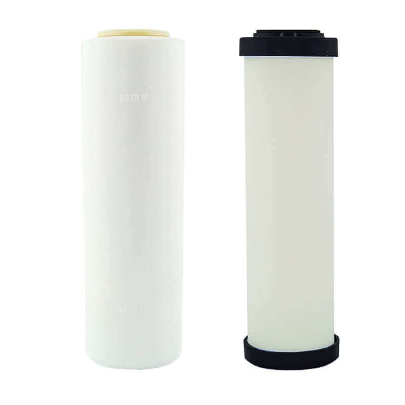 A Fluoride removal and Doulton Ultracarb ceramic filter from the Ultracarb 0.5 Micron pack.