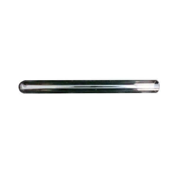 A UV Quartz Thimble with a clear glass appearance and rounded bottom, measuring 270mm x 23mm, isolated on a white background.
