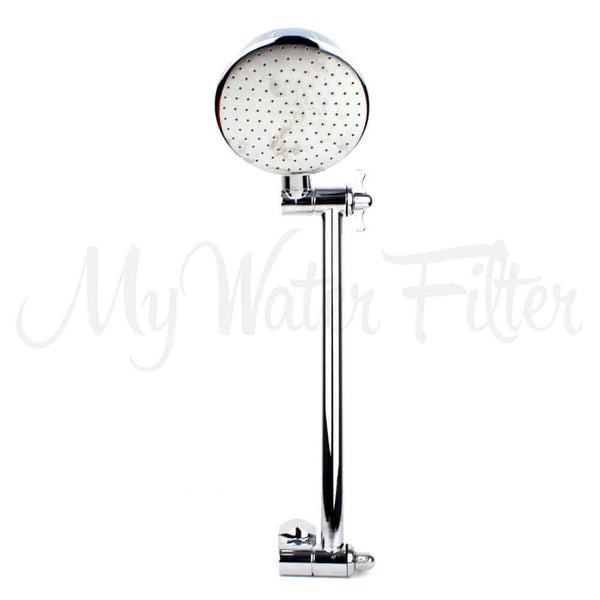 A Standard All Directional Shower Head with Arm, complete with an adjustable wall mount bracket 