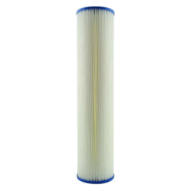 The Unicel 5 Micron Pleated Sediment Whole House Water Filter Replacement Cartridge, measuring 20