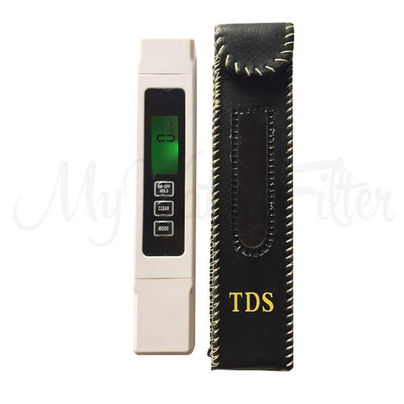 TDS-HM Pocket Meter shown with black carrying case