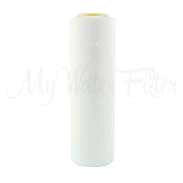 A white clyndrical Fluoride removal filter as part of the Doulton Ultracarb 0.5 Micron 10