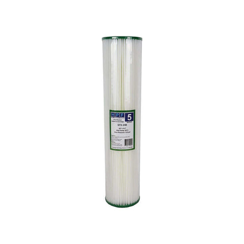 HPF 5 Micron Pleated Sediment Whole House Water Filter Replacement Cartridge 20" x 4.5"