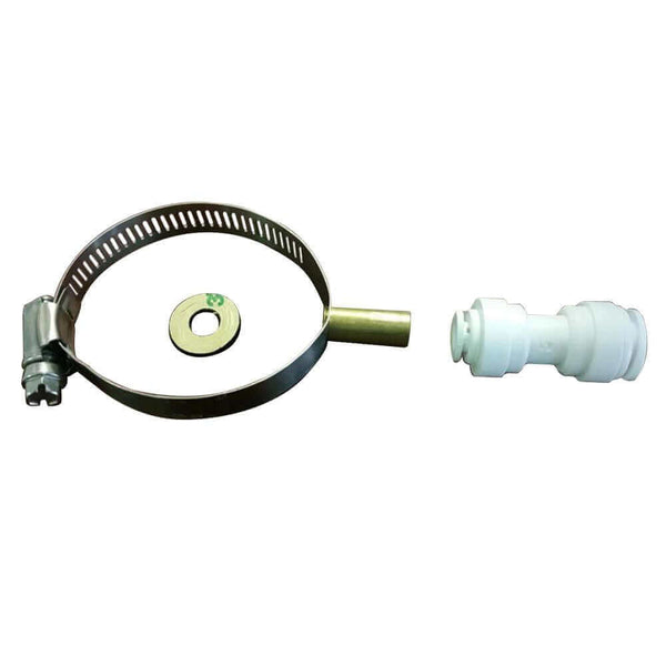 A 50mm drain clamp with a 1/4