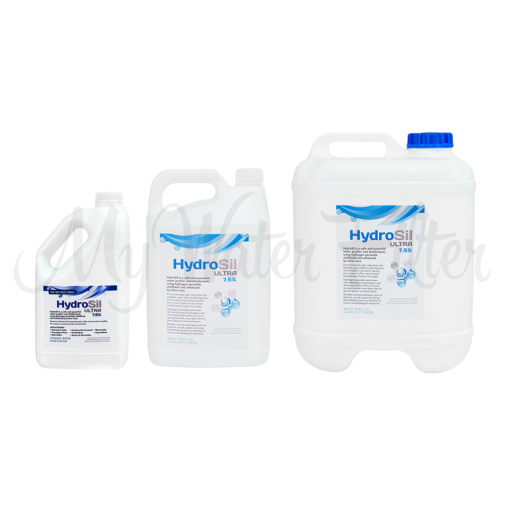 HydroSil Ultra Silver Stabilised Hydrogen Peroxide Water Purification 7.5%
