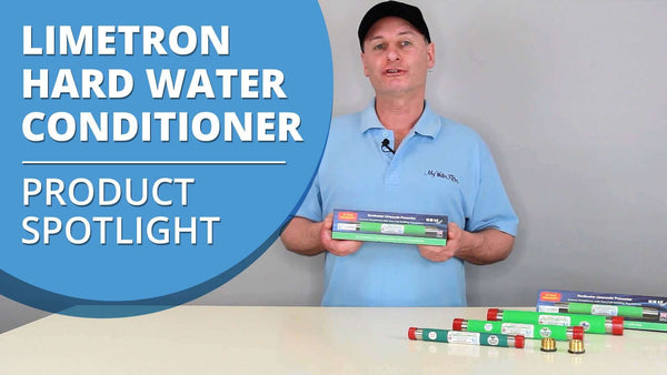 Rod showcasing the three different sizes of Limetron Hard Water Conditioner Descaler - Water Softener Alternative with extra 3/4