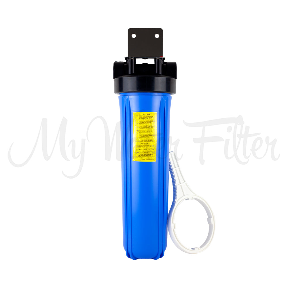MWF 20" x 4.5" Single Big Blue Whole House Water Filter System - Stainless Steel Bracket - with your Choice of Cartridge with spanner