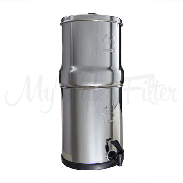 Phoenix Stainless Steel Gravity Water Filter - 8 Litre with Carbon Cartridges with watermark