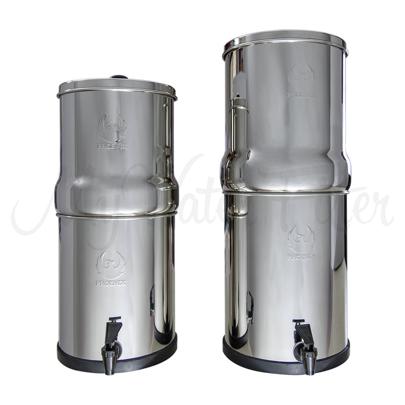 Phoenix Stainless Steel Gravity Water Filters with watermark