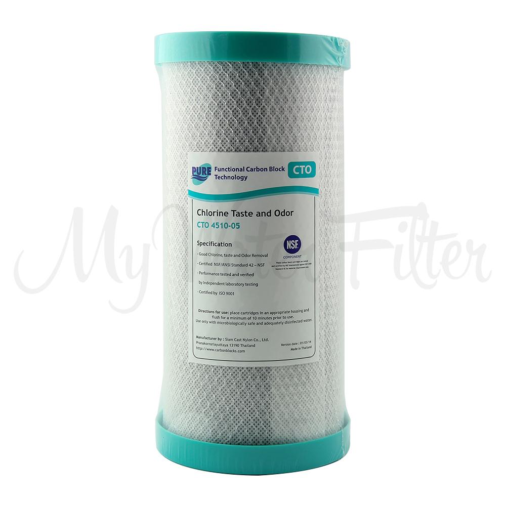 Pure CTO 5 Micron Carbon Block Whole House Water Filter Replacement Cartridge 10" x 4.5"