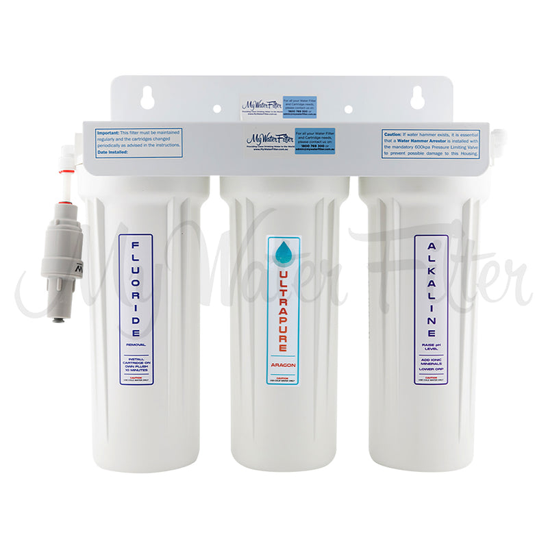 ULTRAPURE Aragon 10 Triple Under Sink Water Filter System with Fluoride Removal & Alkaline with watermark