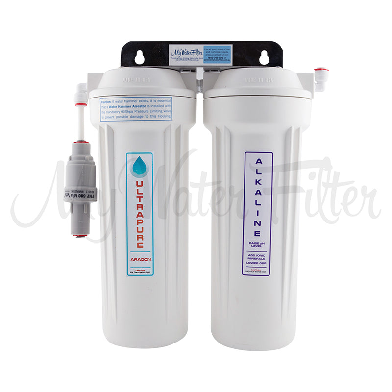 ULTRAPURE Aragon 10" Twin Under Sink Water Filter System with Alkaline with watermark
