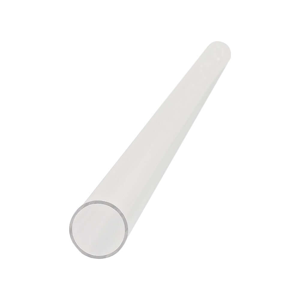 A clear, cylindrical UV Quartz Thimble - 490mm x 23mm
