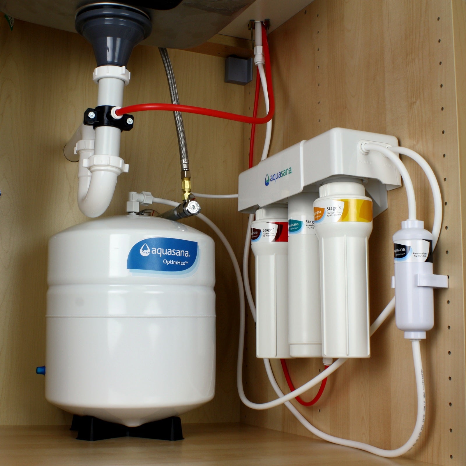 Aquasana OptimH2O Reverse Osmosis Water Filter System with Claryum Technology & Remineralisation Complete with Australian Fittings