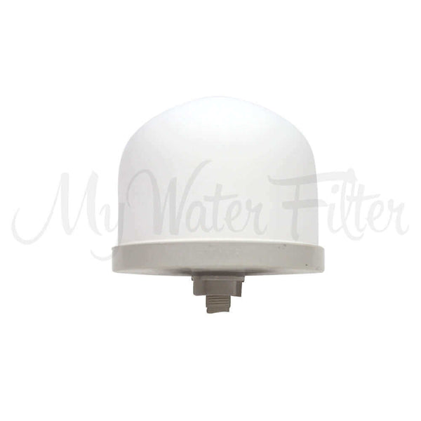 A white ceramic dome with a threaded base, this filter is part of the 6 Stage Multi Use pH Elevation Benchtop Gravity Water Filter, perfect for enhancing any water filtration system.
