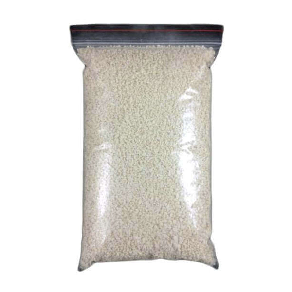 A sealed clear plastic bag filled with Corosex pH Elevation Media 22kg, ideal for water alkalizing.