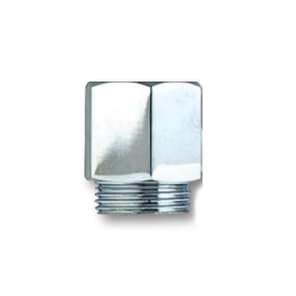A square chrome-plated Easy Fit Laundry Connector with a 3/4